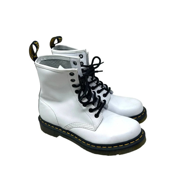 Dr. Martens 1460 Smooth Leather Lace-Up Boots White‎ Size US 7 - Picture 1 of 9